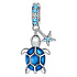 Charms Sterling Silber 925 Schildkröte + Seestern 2in1, Tierarmband Anhänger