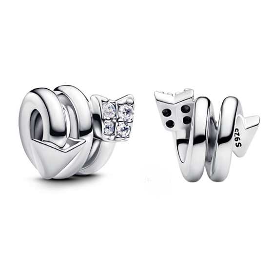  Kroucený šíp, stříbrný 925 korálek na náramek