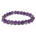 Chevron Amethyst Armband elastisch Naturstein, Kugel 8 mm / 16 - 17 cm, Stein der Könige und Bischöfe