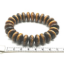Tigerauge Armband elastischer Naturstein, Donut 1,5 cm / 16-17 cm, Stein der Sonne und Erde, bringt Glück und Reichtum