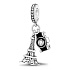 Sterling Silber 925 Paris Eiffelturm + Kamera, Grüße aus Frankreich, 2in1 Reisearmband Anhänger