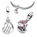 Sterling Silber 925 All You Need Is Love and Chocolate - Magic Chocolate Heart, Candy Anhänger Armband Armband Geburtstag