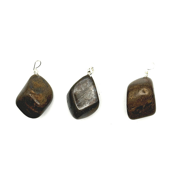 Bronzit Troml-Anhänger Naturstein, 2,2 - 3 cm, 1 Stück, hochschützender Stein
