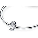 Sterling Silber 925 Vogel mit blauem Zirkonia, Perle auf Armband Tier