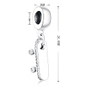 Charme Sterling Silber 925 Skateboard, Anhänger am Armband Sport