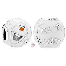 Charms Sterling Silber 925 Disney Ice Kingdom Olaf, Perle für Armband