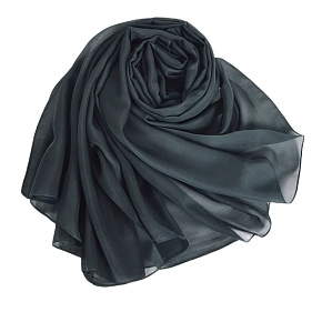 Luxusní hedvábný šátek ze 100% morušového hedvábí XXL 180 × 110 cm – Černý