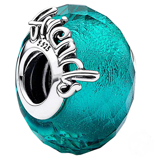 Charm Freunde für immer aus facettiertem Glas – Perle für Armband, Freundschaft