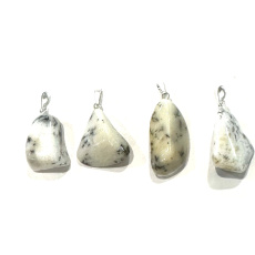 Opal dendritischer Trommelanhänger Naturstein M, ca. 2,5 cm, Glücksstein