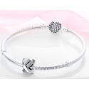Sterling Silber 925 Infinity Perlenarmband Symbol