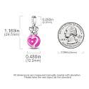 Sterling Silber 925 Kuss, Liebe, Herz, Armband-Anhänger