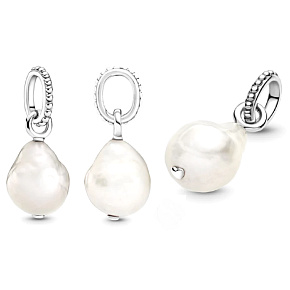 Charme Sterling Silber 925 Perle Barock Fluss Anhänger für Armband, Symbol