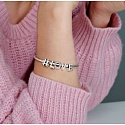 Sterling Silber 925 Alphabet Buchstabe O, Armband Perle