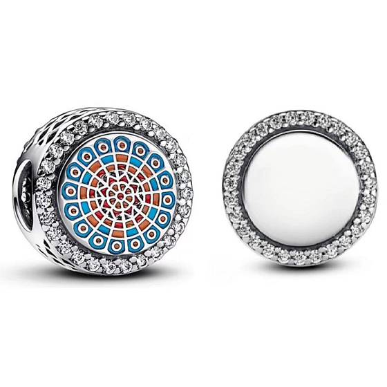 Charm Sterling Silber 925 Paris graviert Charm Kathedrale Rosette, Perle auf Reise-Armband