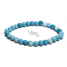 Larimar-Armband elastischer Naturstein, Kugel 6 mm / 16 - 17 cm, Stein des mythischen Atlantis