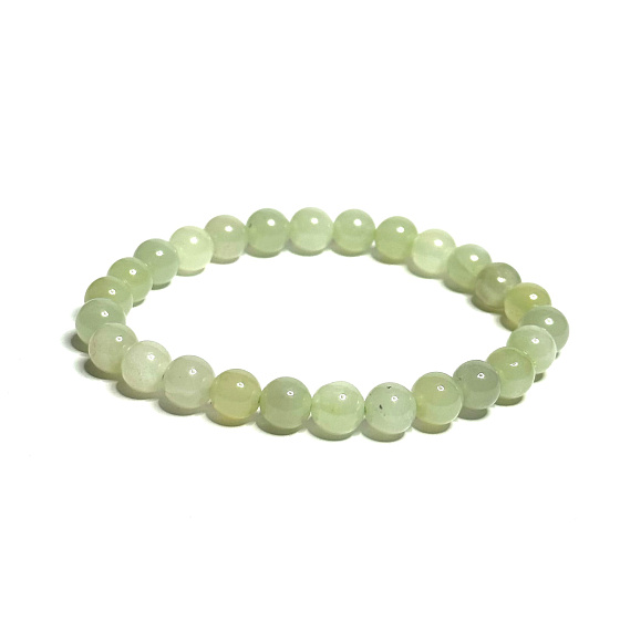 Serpentin Armband elastisch Naturstein, Perle 8 mm / 16-17 cm, Heilstein
