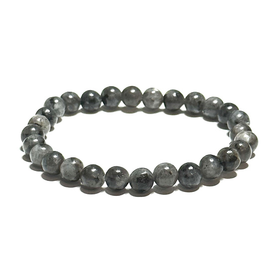 Larvikite Armband elastisch Naturstein, Kugel 6 mm / 16 - 17 cm