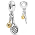 Sterling Silber 925 Tennisschläger und Ball, 2in1 Sportarmband Anhänger