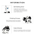 Charm Sterling Silber 925 Disney Mickey Mouse, Film-Armband-Anhänger