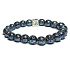 Lava blau überzogen mit königlichem Mantra Om, Armband elastischer Naturstein, Kugel 8 mm / 16-17 cm, geboren aus den vier Elementen