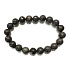 Opal schwarz Armband elastisch Naturstein, Kugel 9 - 9,8 mm / 16 - 17 cm, Glücksstein