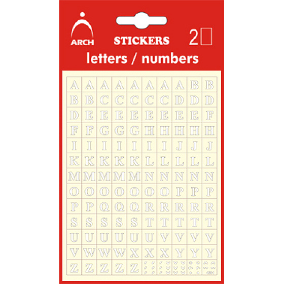 Blatt Selbstklebende Buchstaben AZ Weiß + Bonus, Höhe 5 mm 2 Blätter 17 x 10 cm