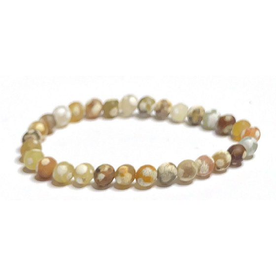 Achat feurig matt natur gelb Armband elastisch Naturstein, Kugel 6 mm / 16 - 17 cm