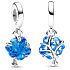 Sterling Silber 925 Baum des Lebens blaues Glas Murano, Natur Armband Anhänger
