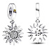 Sterling Silber 925 funkelnde Sonne Charme, Universum Armband Anhänger