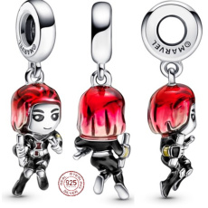Charme Sterling Silber 925 Marvel The Avengers, Black Widow, Armband Anhänger