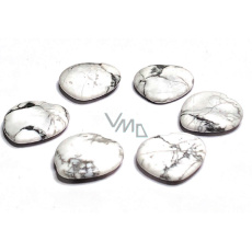 Magnesit / Howlit weiß Hmatka, Heilstein in Form eines Herzens Naturstein 3 cm 1 Stück, Reinigungsstein