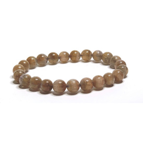 Auralit 23 natur Armband elastischer Naturstein, Kugel 7,4 - 8 mm / 16 - 17 cm, einer der mächtigsten Steine auf der Paneta