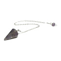 Amethyst lila Pendel Naturstein 2,5 cm + 18 cm Kette mit Perle, Stein der Könige und Bischöfe