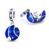 Sterling Silber 925 Universe dunkelblaue Galaxie, Stern, 2in1 Reise-Armband-Anhänger