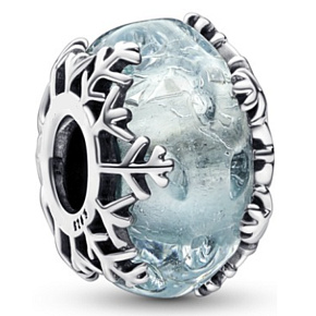 Charme Sterling Silber 925 Winter blau Schneeflocke Perle Armband Weihnachten