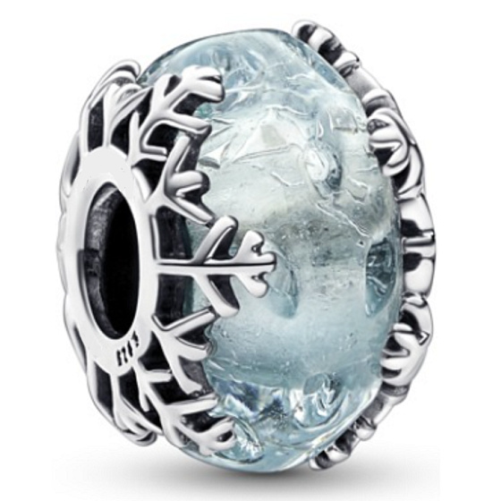 Charme Sterling Silber 925 Winter blau Schneeflocke Perle Armband Weihnachten