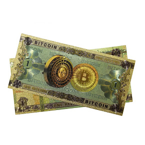 Talisman Gold Kunststoff-Banknote 100 Bitcoin