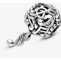 Sterling Silber 925 Gestanzte Musiknoten, Perle auf Armband Symbol