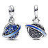 Charm Sterlingsilber 925 Planet Saturn - Mini-Medaillon, Anhänger für Armband Weltraum