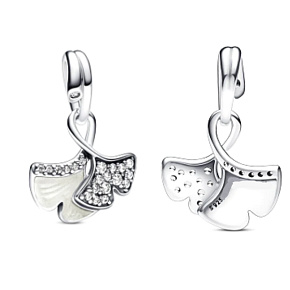 Sterling Silber 925 Ginkgo Biloba Blatt Symbol der Gesundheit, Widerstandsfähigkeit, Natur Armband Anhänger