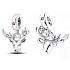Charms Sterling Silber 925 Hirsch mit Blumen, Tierarmband Anhänger