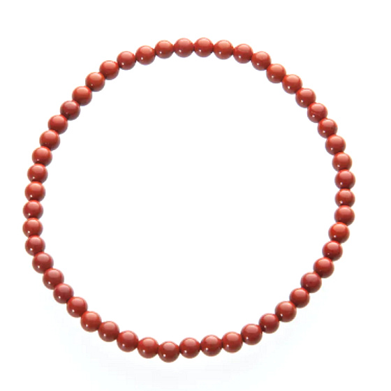 Jaspis rot Armband elastisch Naturstein, Kugel 4 mm / 19 cm, Vollpflege Stein