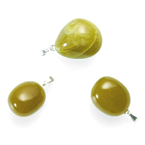 Serpentin / Lizardit Troml-Anhänger Naturstein M, ca. 3 cm, Heilstein