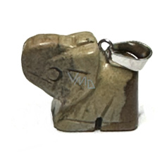 Jaspis braun Elefantenanhänger Naturstein, handgeschliffene Figur 1,8 x 2,5 x 8 mm, Stein der positiven Energie Jaspis braun Elefantenanhänger Naturstein, handgeschliffene Figur 1,8 x 2,5 x 8 mm, Stein der positiven Energie
