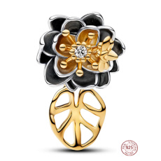 Charm Sterlingové stříbro 925 Květ života – symbol rovnováhy, krásy a nových začátků, korálek na náramek květina