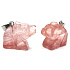 Kristall rosa Bär Anhänger Naturstein, handgeschliffene Figur 1,8 x 2,5 x 8 mm, Steine