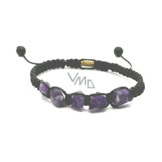 Amethyst Roharmband Naturstein, handgestrickt, größenverstellbar, Stein der Könige und Bischöfe Amethyst Roharmband Naturstein, handgestrickt, größenverstellbar, Stein der Könige und Bischöfe