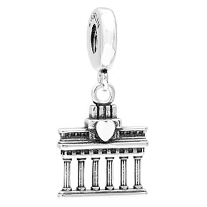 Sterling Silber 925 Berlin, Brandenburger Tor, Reise-Armband-Anhänger