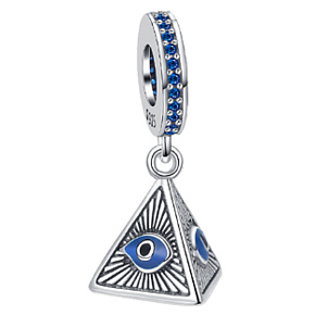 Charms Sterling Silber 925 Ägypten Pyramide - alles sehendes Auge, Reise Armband Anhänger