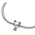 Charme Sterling Silber 925 Katze und Schleife, Perle auf Armband pet